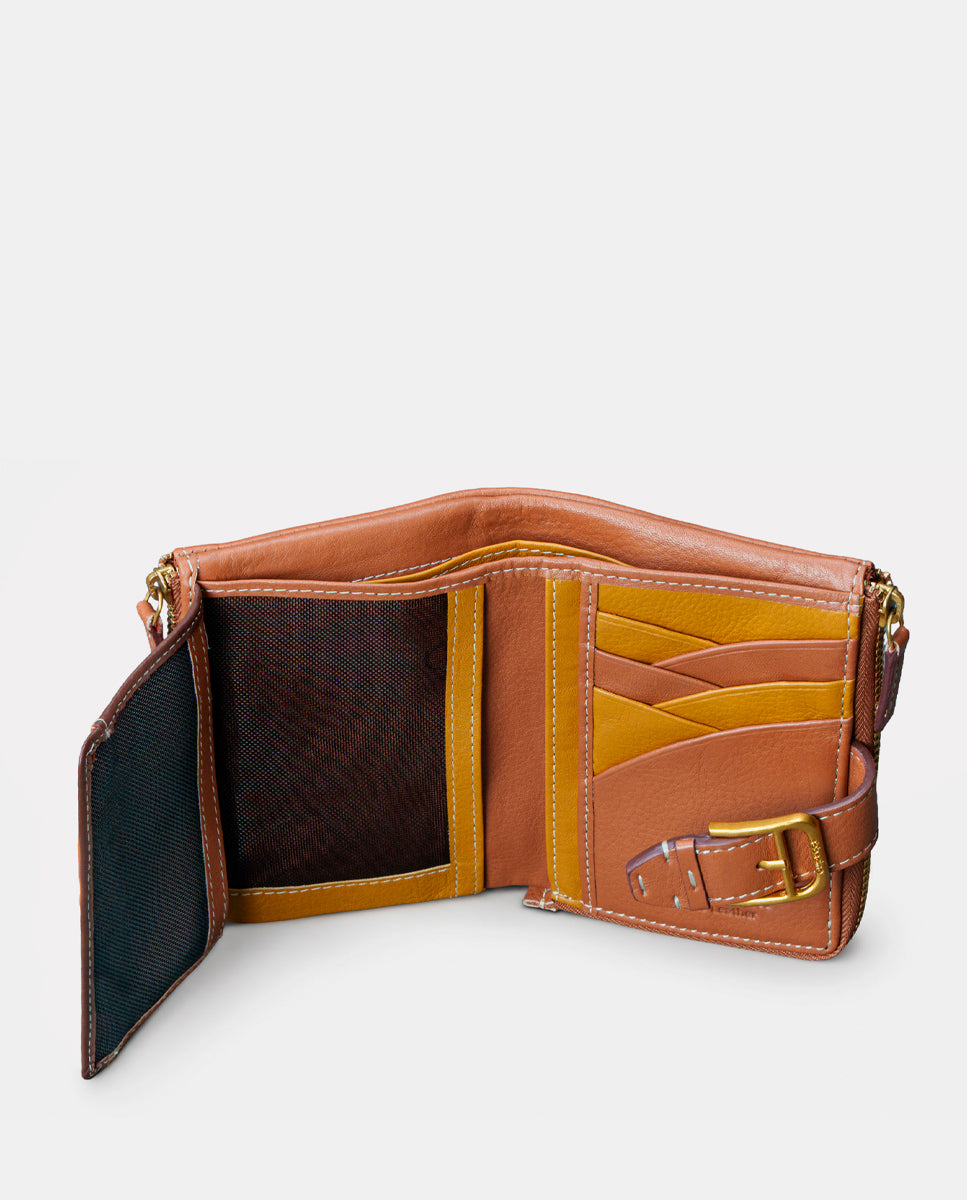 abbacino-cartera-peque-a-mujer-piel-cognac-con-monedero image 7