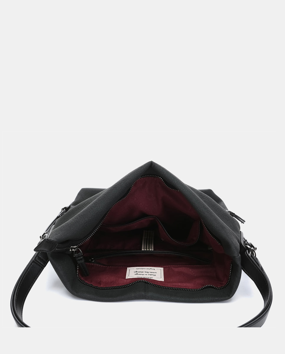 abbacino-bolso-multifuncional-reciclado-negro-convertible-mochila image 6