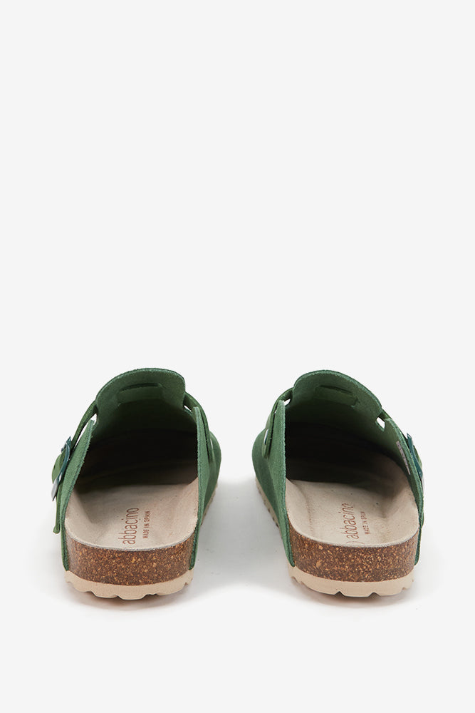 zueco-mujer-abbacino-serraje-verde-con-hebilla image 3
