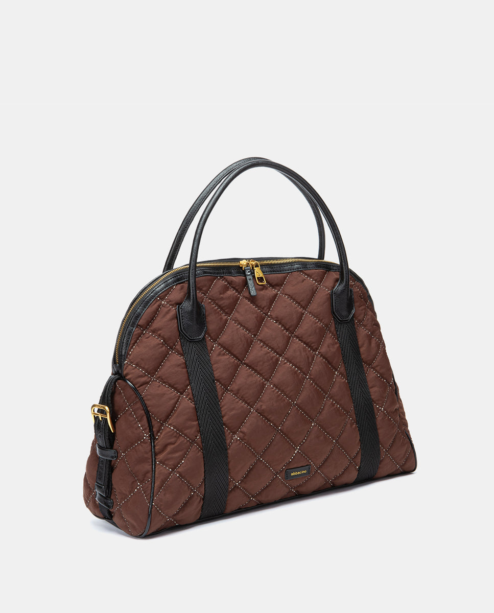 abbacino-bolso-de-mano-acolchado-marr-n-reciclado image 2