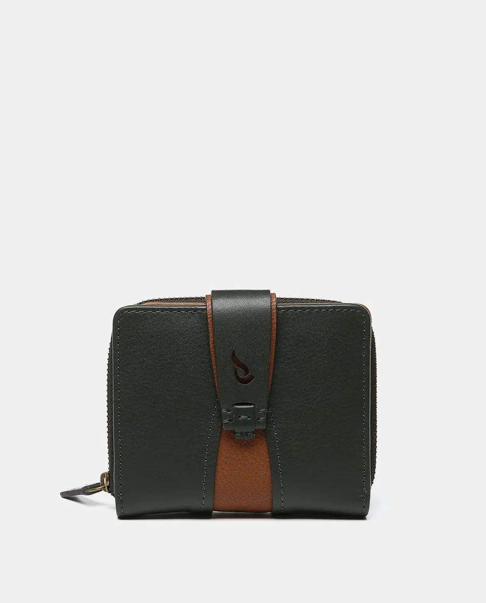abbacino-cartera-peque-a-piel-vacuno-verde-bicolor image 1