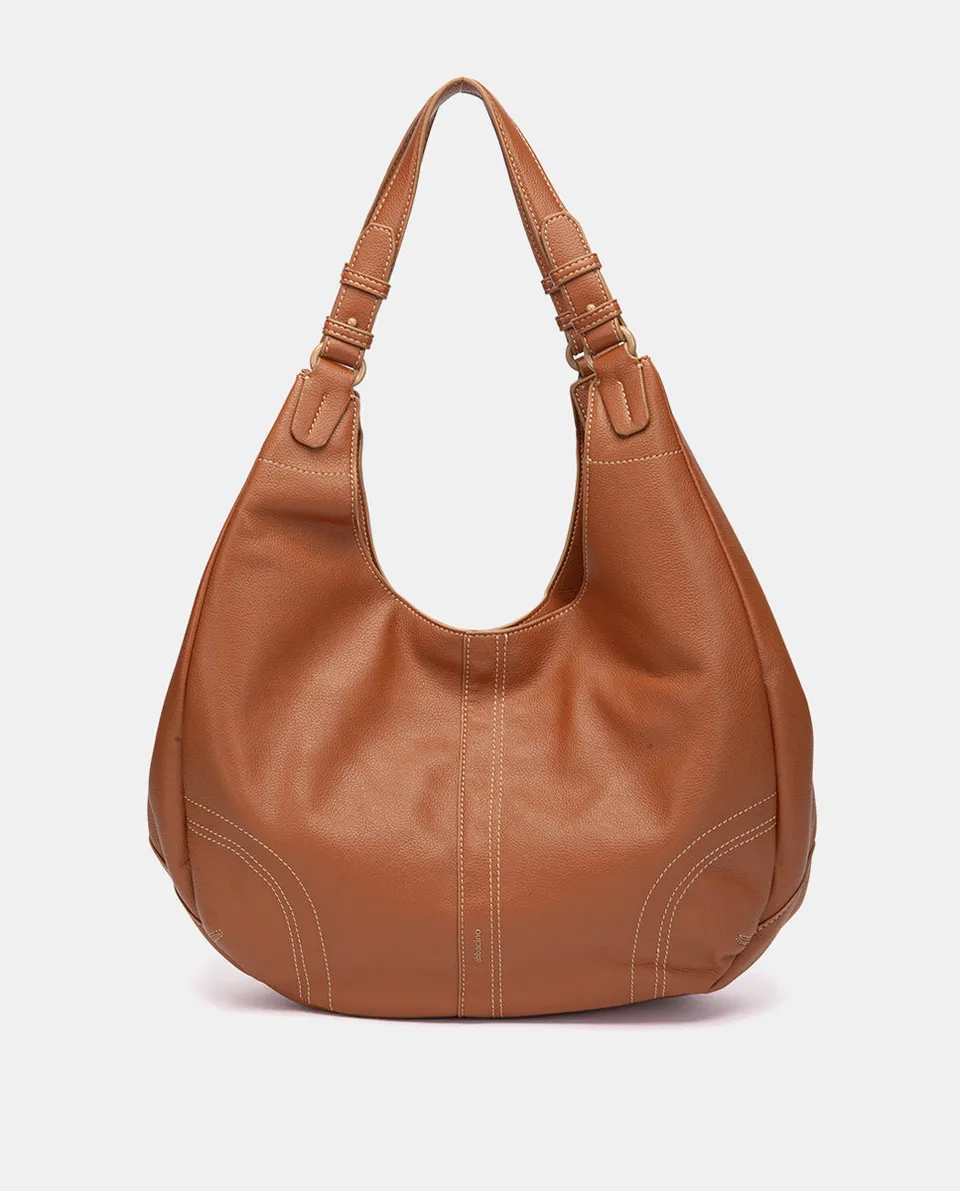 bolso-de-hombro-grande-abbacino-cognac-de-materiales-reciclados-doble-asa image 1