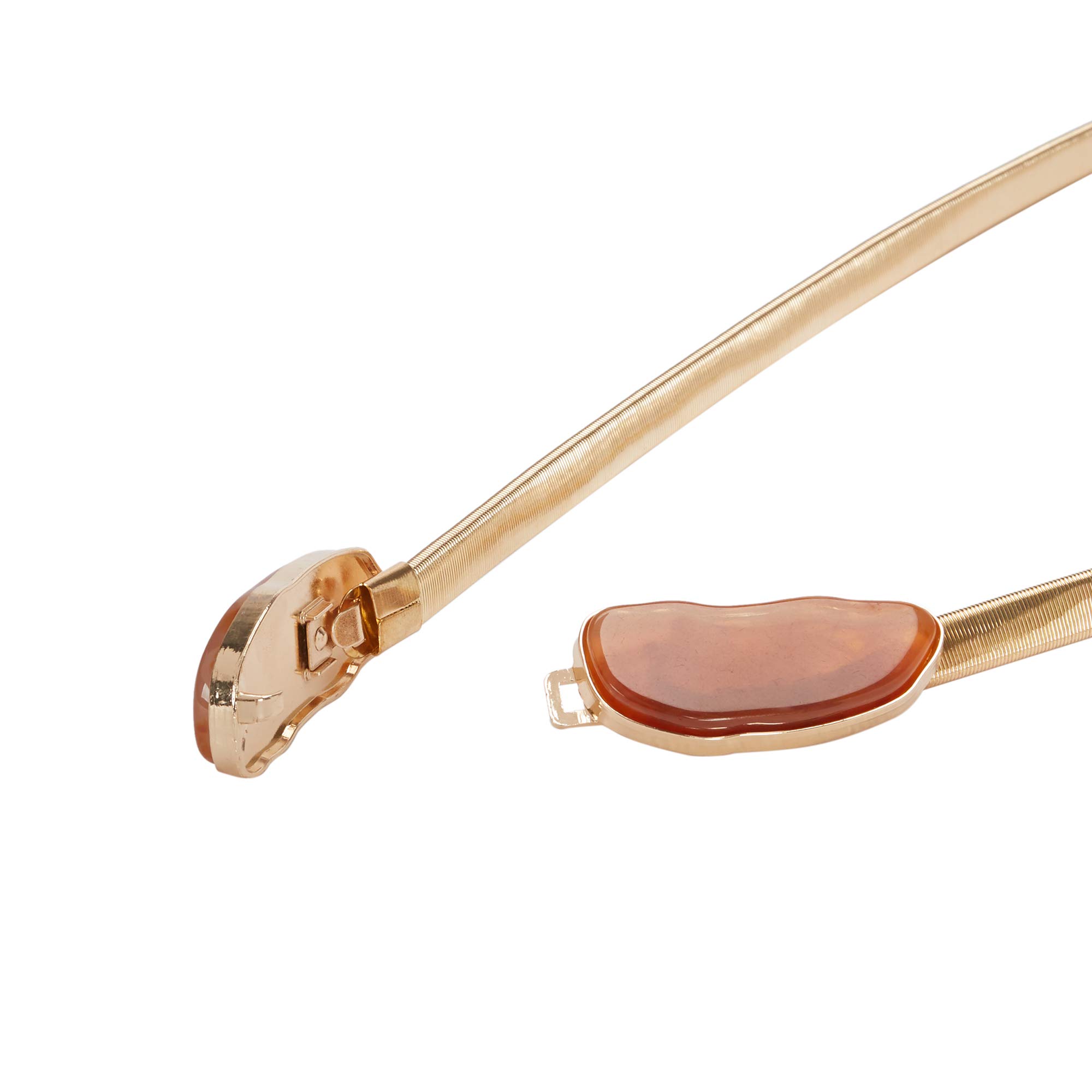 parfois-cintur-n-met-lico-el-stico-dorado-mujer image 3