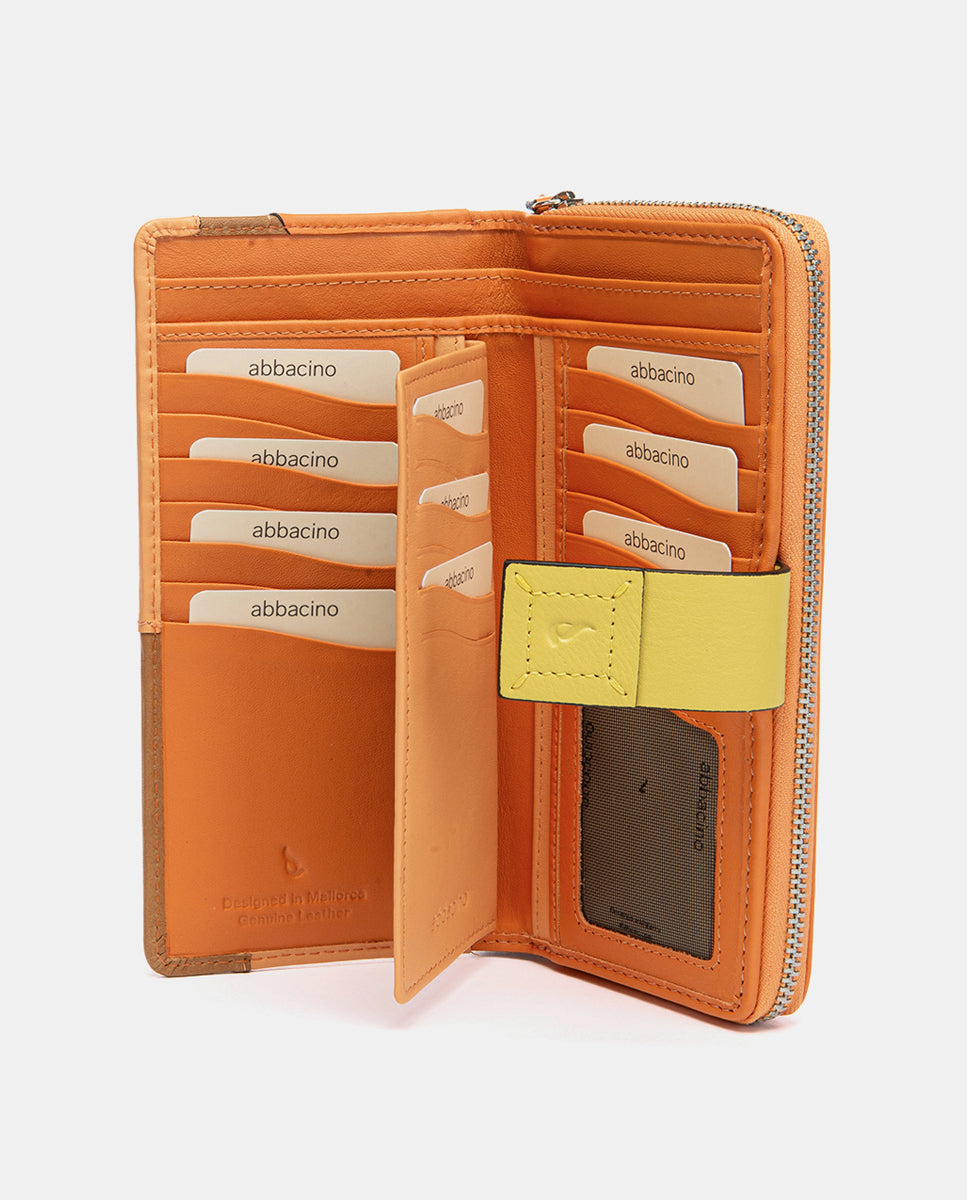 abbacino-cartera-grande-piel-naranja-patchwork image 2