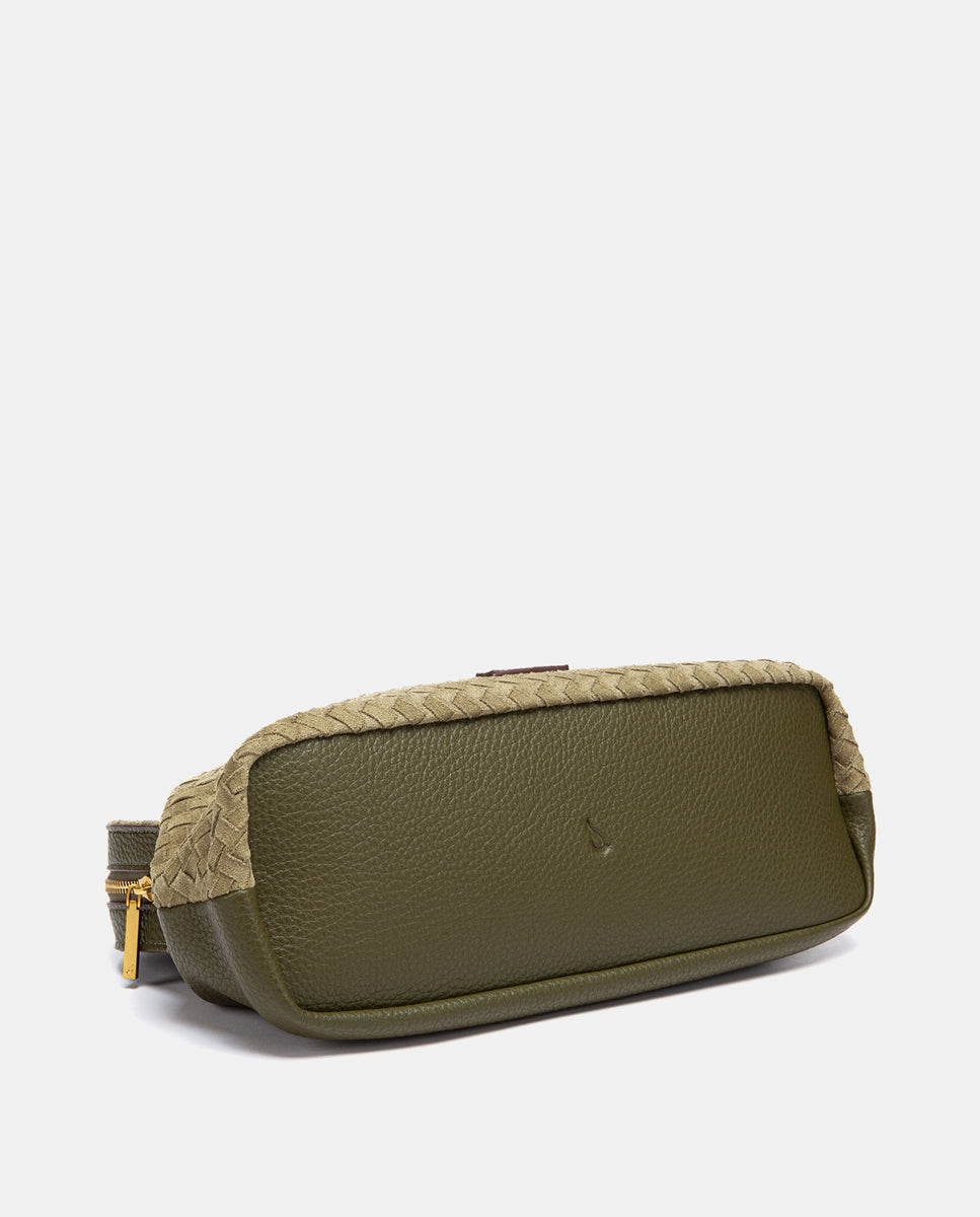 abbacino-bolso-de-mano-verde-trenzado-de-antelina-con-bandolera image 5