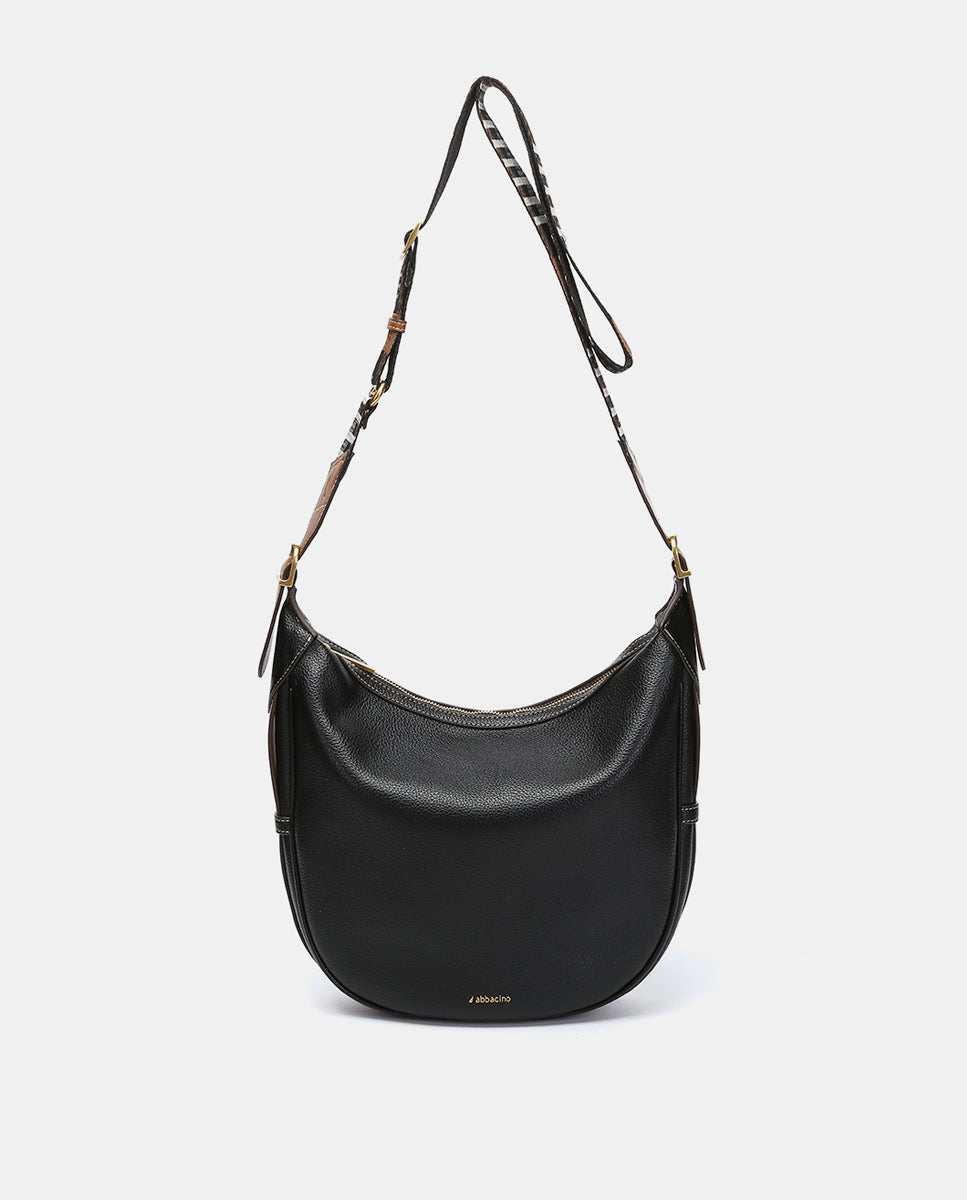 abbacino-bolso-de-hombro-hobo-en-materiales-reciclados-negro image 4