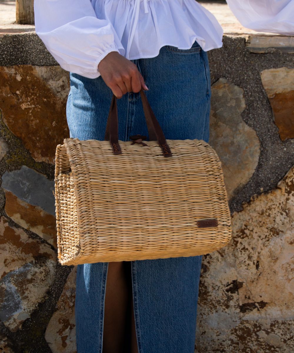 kbas-bolso-de-junquillo-natural-tama-o-grande-con-asas-de-cuero-color-natural image 2
