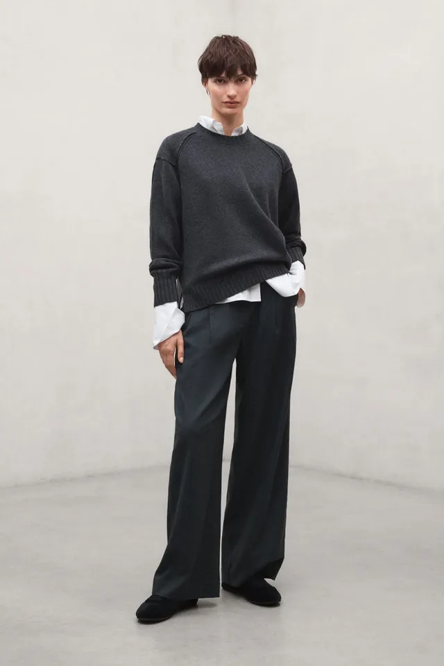 pantal-n-ecoalf-miel-de-mujer-en-gris-oscuro-52-tencel-lyocell-tiro-alto-y-fit-r image 1