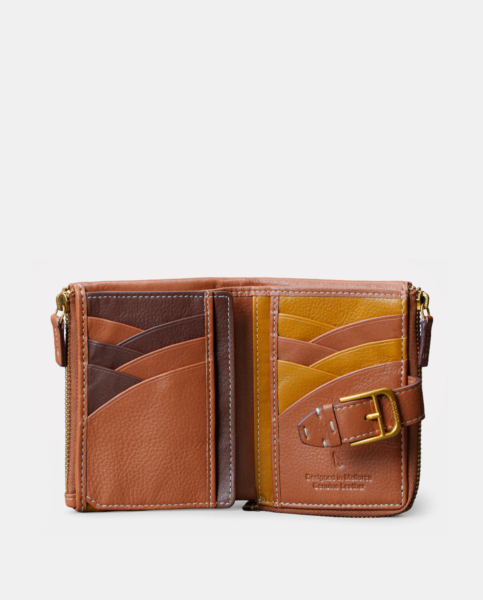 abbacino-cartera-peque-a-mujer-piel-cognac-con-monedero image 2