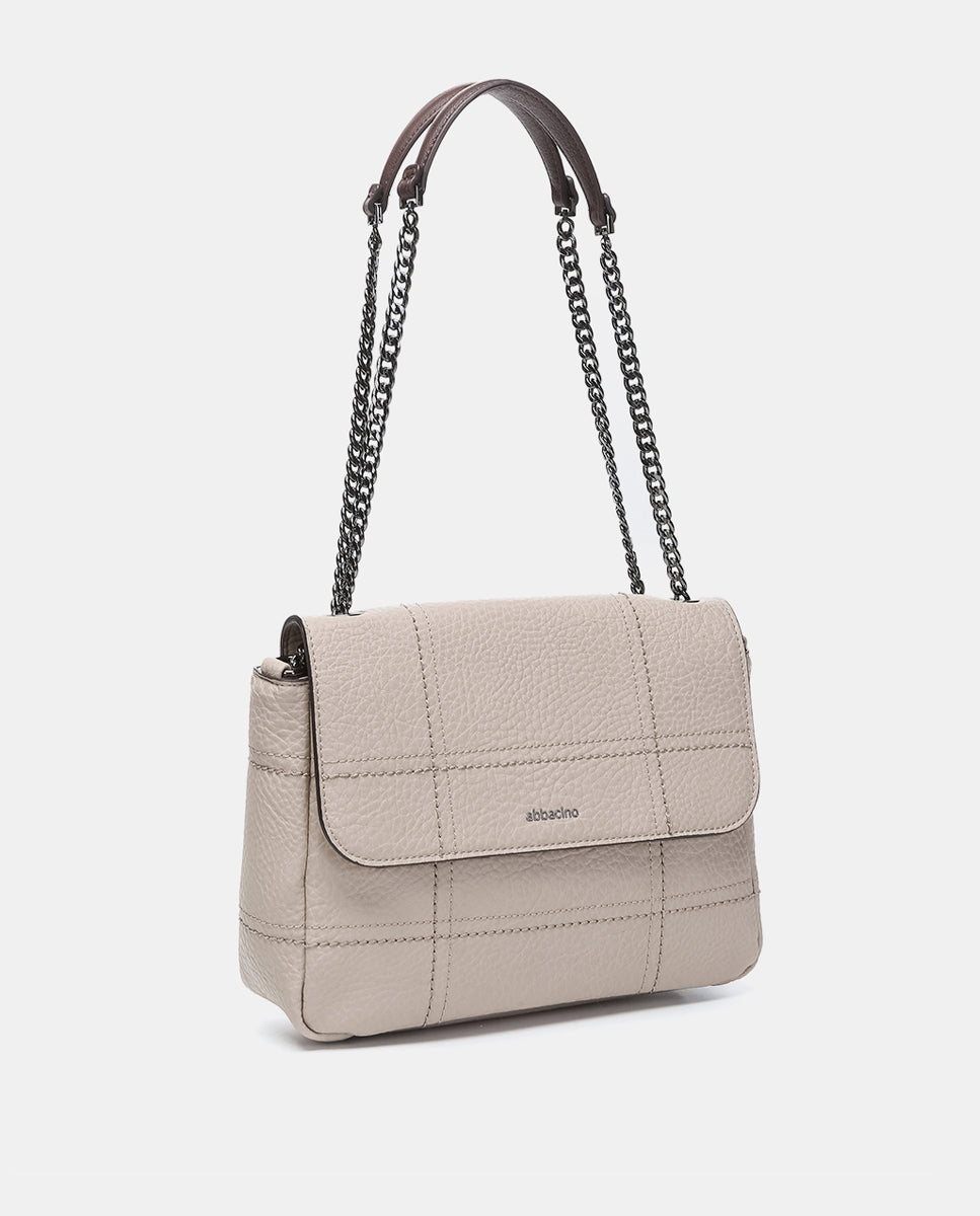 bolso-de-hombro-abbacino-beige-en-materiales-reciclados-con-cuadros-bordados image 2