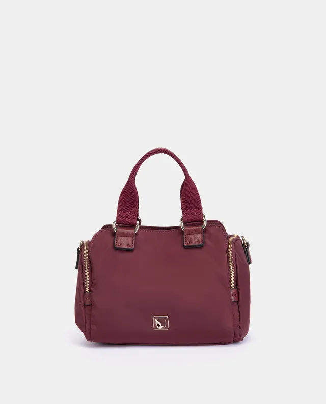 abbacino-bolso-de-mano-burdeos-en-materiales-reciclados image 1