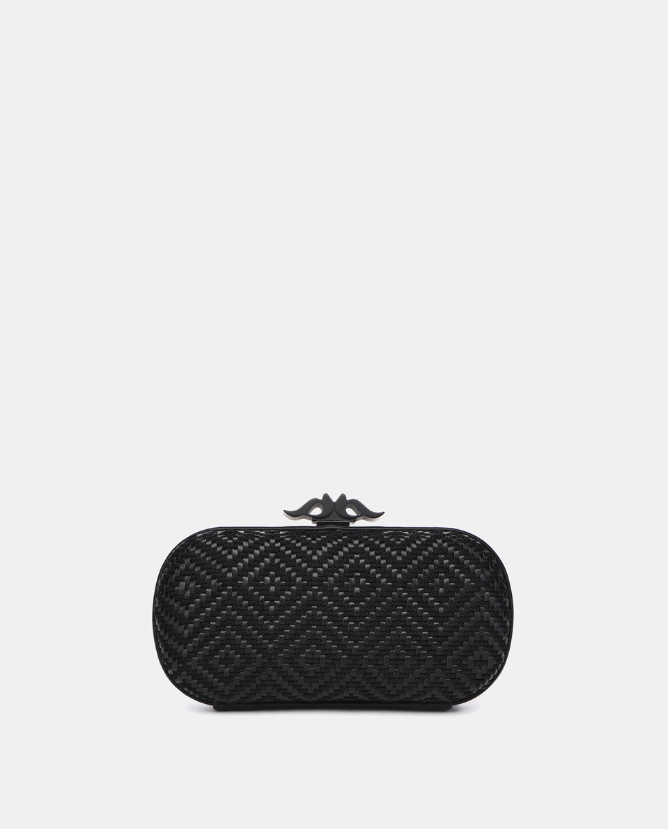 abbacino-clutch-de-fiesta-ovalado-negro-estampado-geom-trico image 3