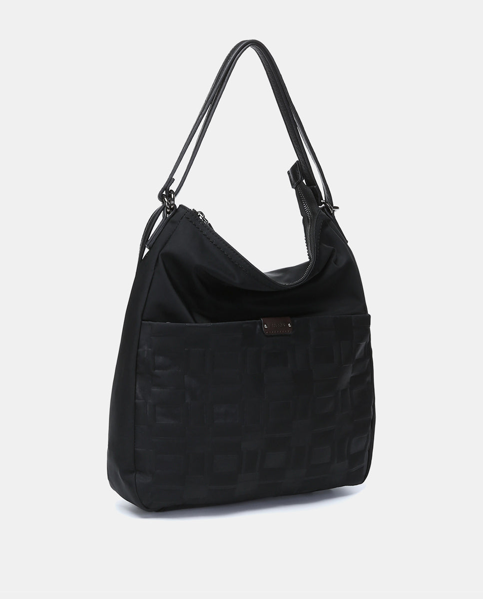 abbacino-bolso-multifuncional-nylon-reciclado-negro-convertible-mochila image 2