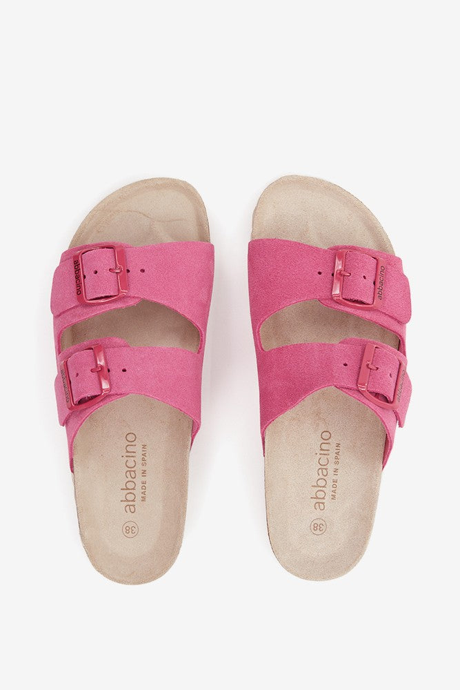 abbacino-sandalia-plana-bio-serraje-fucsia-hebillas-mujer image 6