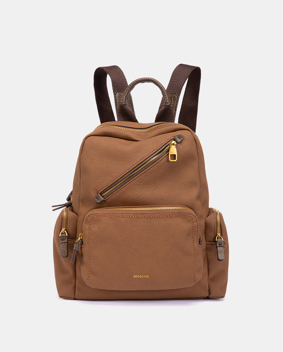 abbacino-mochila-materiales-reciclados-cognac-efecto-piel image 1