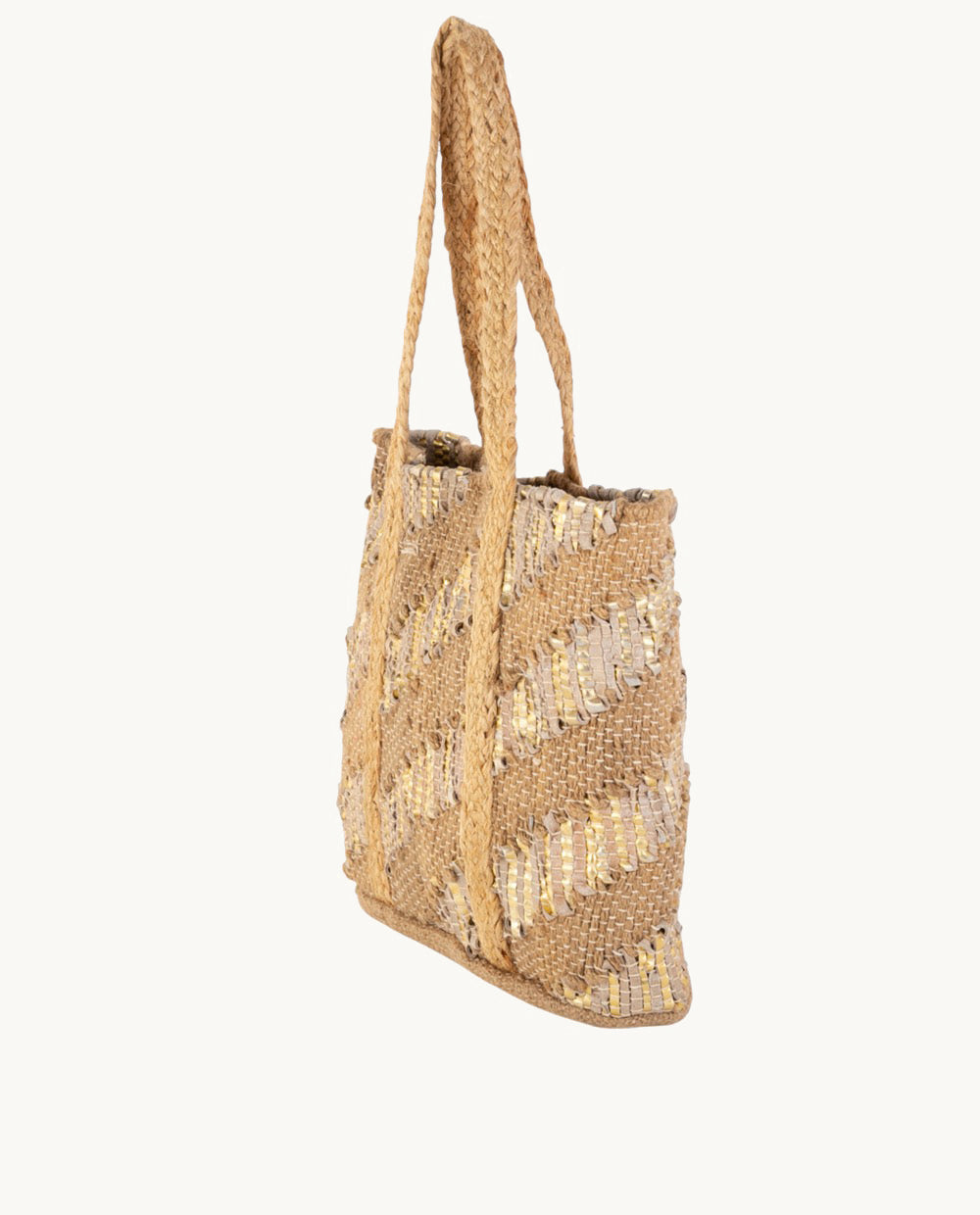 kbas-tote-piel-y-yute-color-oro-bolso-amplio-y-elegante image 2