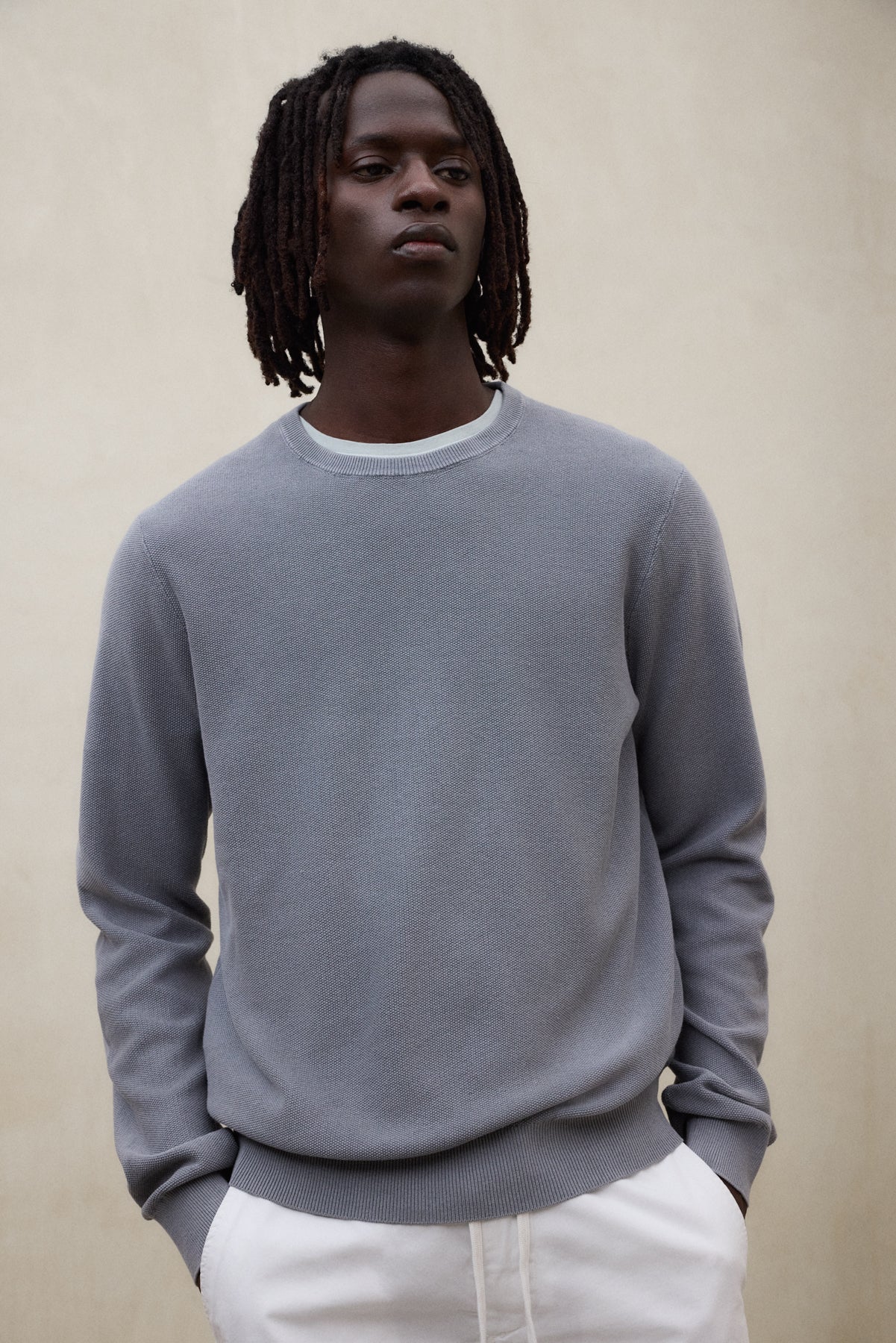 jersey-ecoalf-naranjo-gris-para-hombre image 4