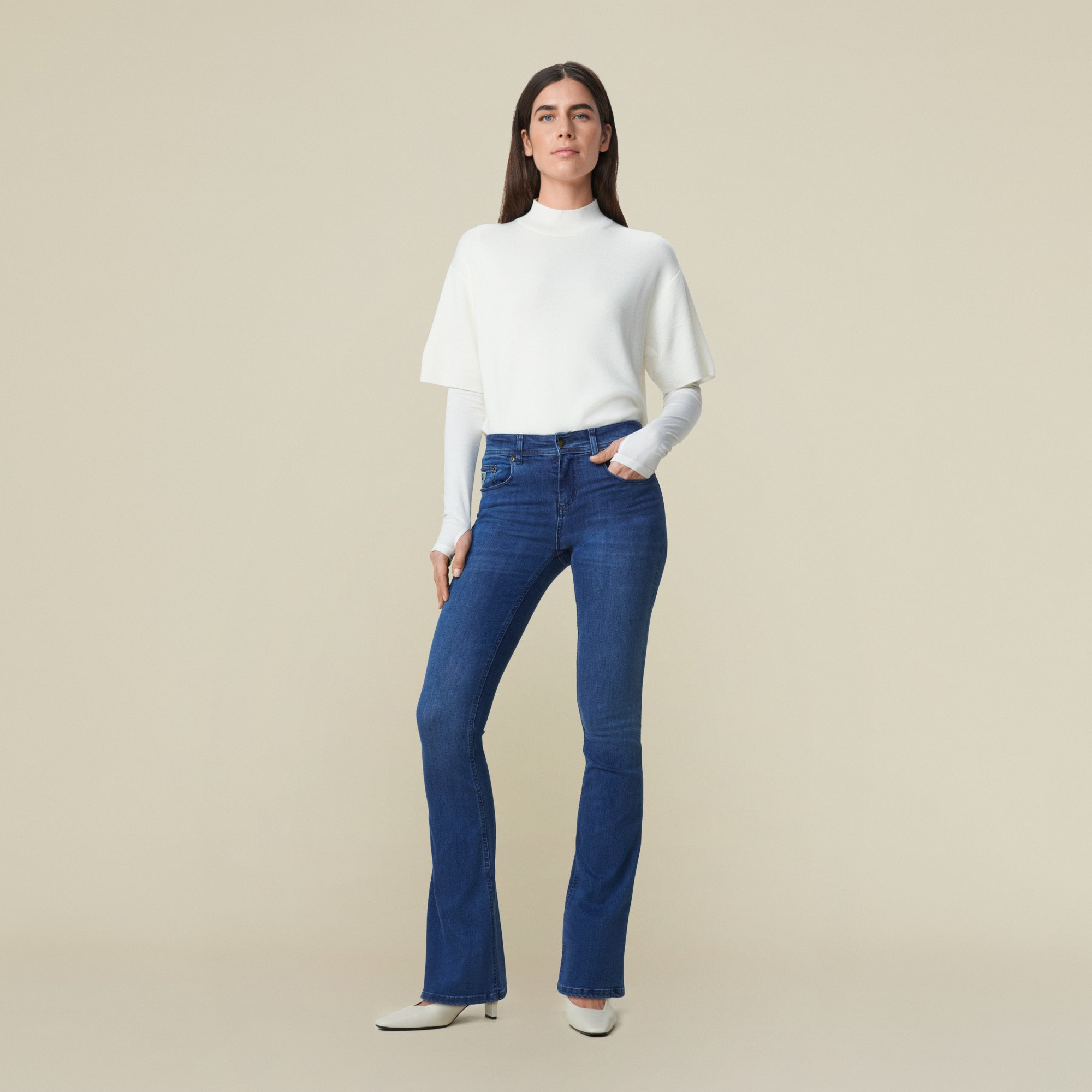 lois-melrose-pantal-n-de-mujer-tiro-alto-mezcla-algod-n-modal-tallas-24-31 image 1