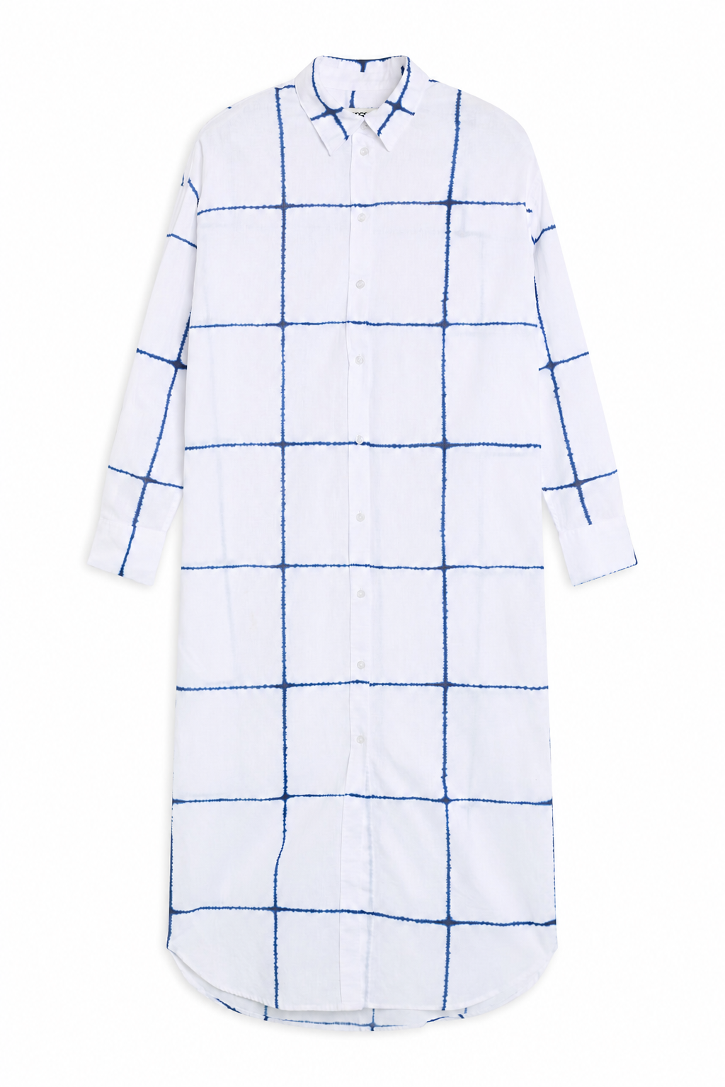 vestido-ecoalf-darea-blanco-de-lino-con-estampado-de-rayas-y-dise-o-camisero image 3