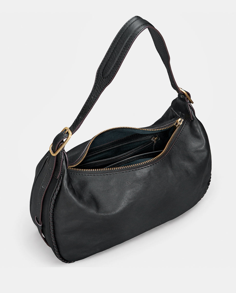 abbacino-bolso-de-hombro-de-piel-negro-con-trenzado image 6