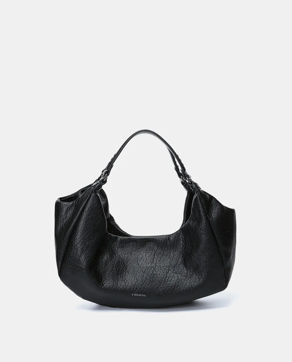 abbacino-bolso-de-mano-negro-materiales-reciclados-texturizado image 1