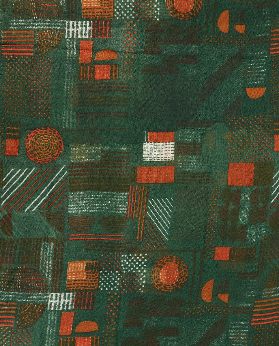 abbacino-pa-uelo-lana-verde-estampado-geom-trico image 5