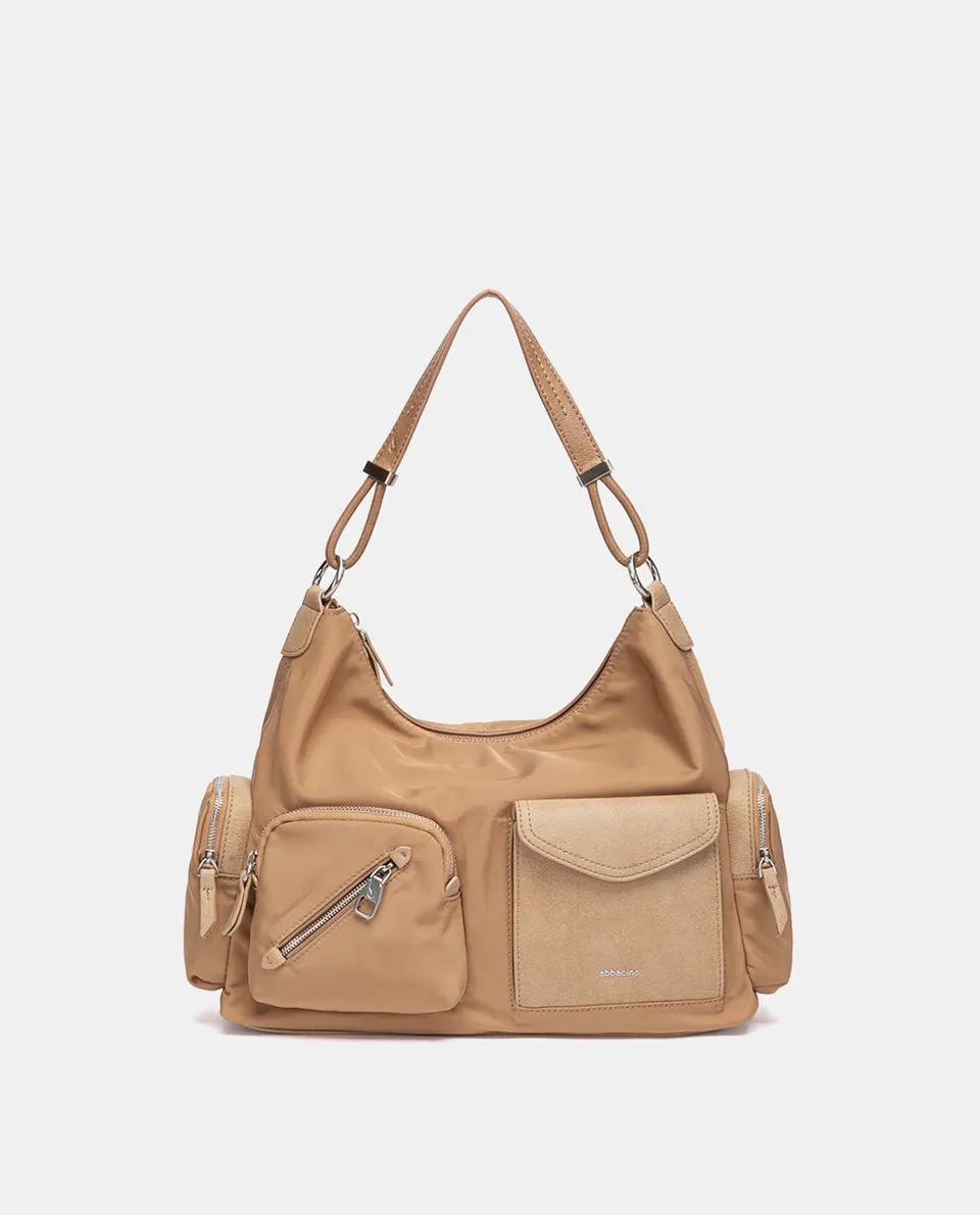 abbacino-bolso-hombro-hobo-tejido-reciclado-camel image 1