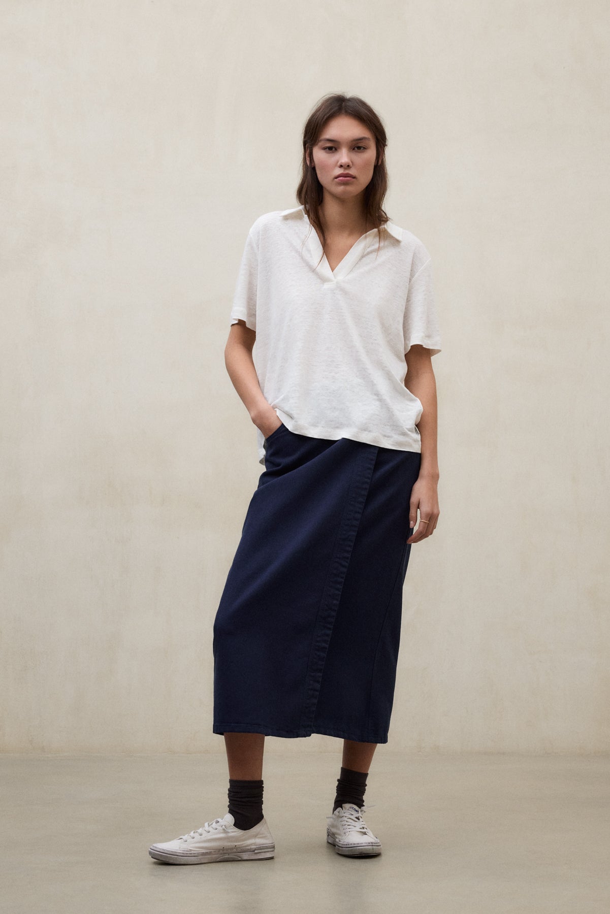 falda-ecoalf-emi-azul-marino-de-algod-n-regenerativo-para-mujer image 1
