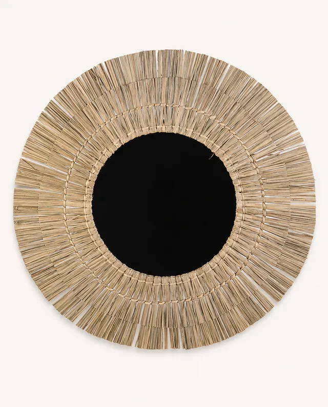 kbas-espejo-seagrass-65-cm-de-di-metro-marco-de-fibra-natural image 1