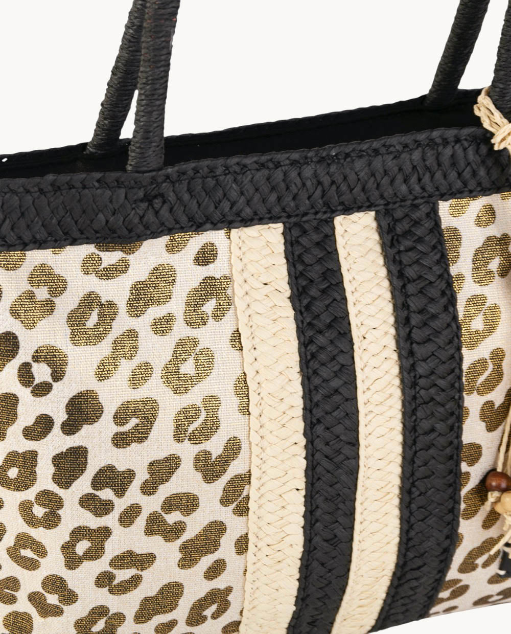 bolso-tote-peque-o-kbas-fibra-natural-y-canvas-con-cremallera-color-negro image 3