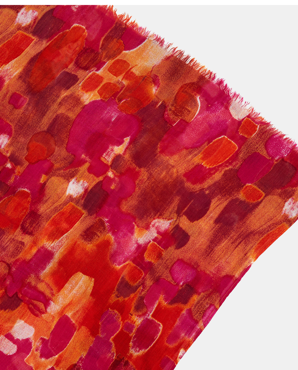 abbacino-pa-uelo-de-viscosa-estampado-abstracto-fucsia image 3