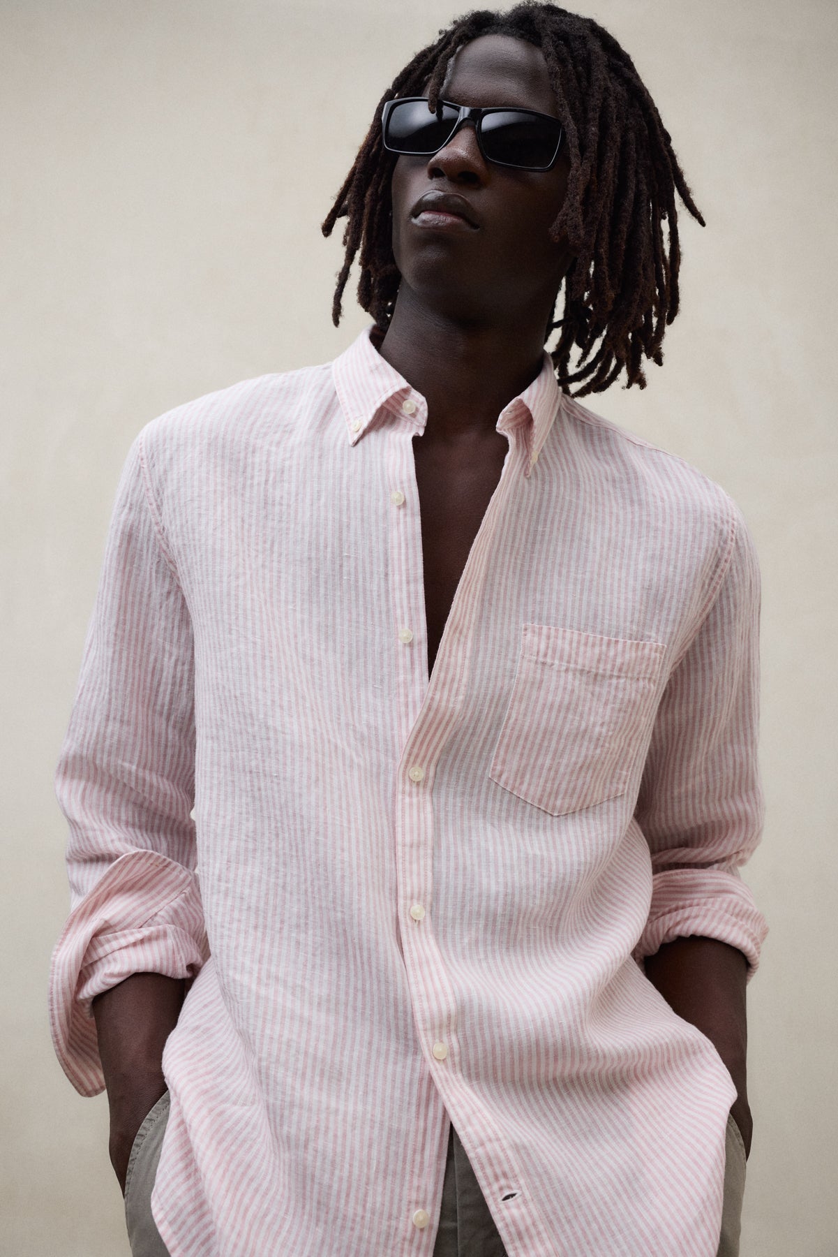 camisa-adan-ecoalf-para-hombre-100-lino-color-rosa-fit-regular image 3