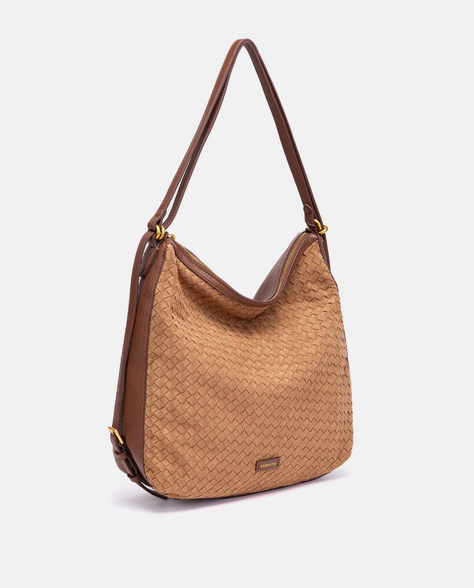 abbacino-bolso-multifuncional-trenzado-cognac-hombro-y-mochila image 2