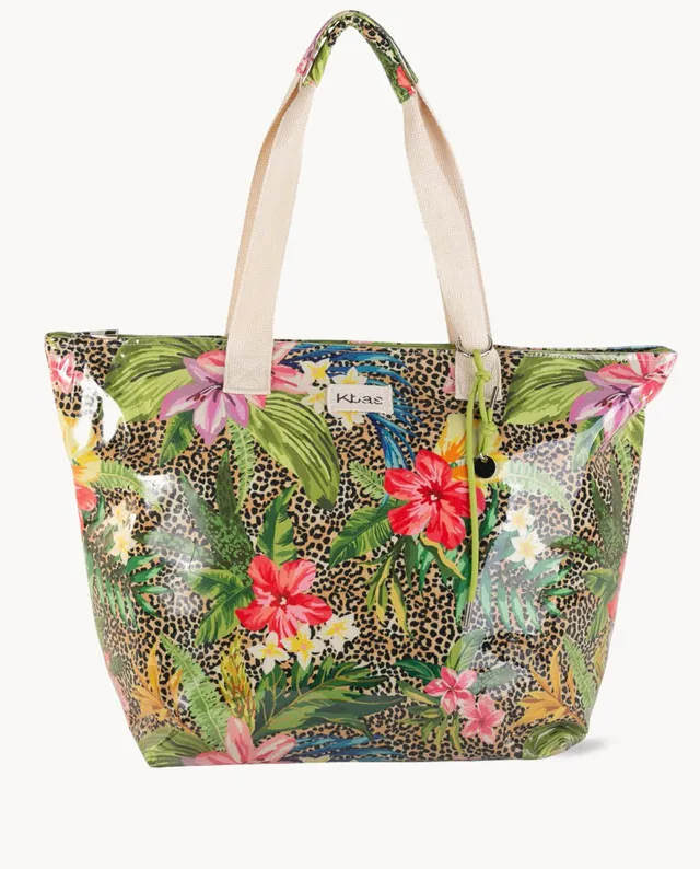 bolso-de-playa-lona-plastificada-kbas-cremallera-y-dise-o-floral-54x22x38-cm image 1