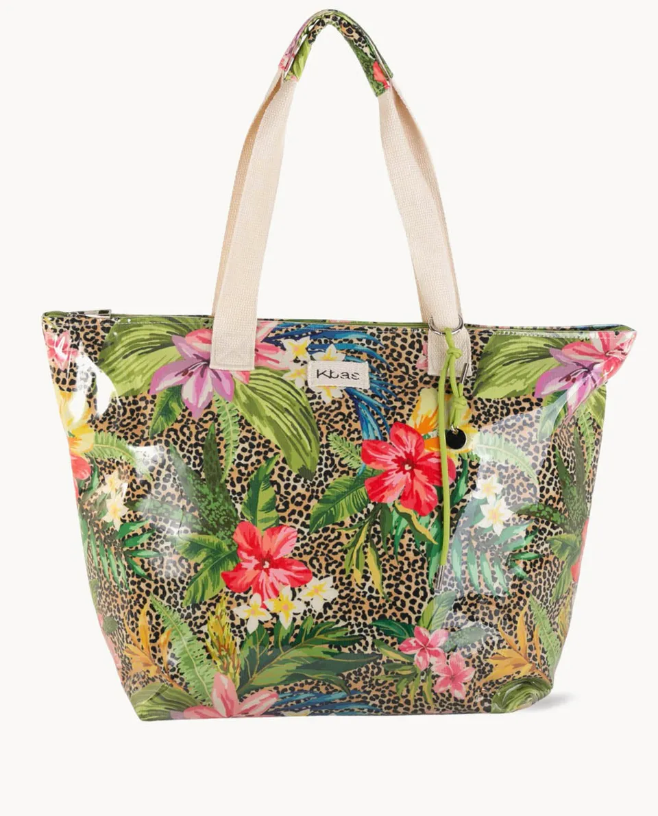 bolso-de-playa-lona-plastificada-kbas-cremallera-y-dise-o-floral-54x22x38-cm image 1