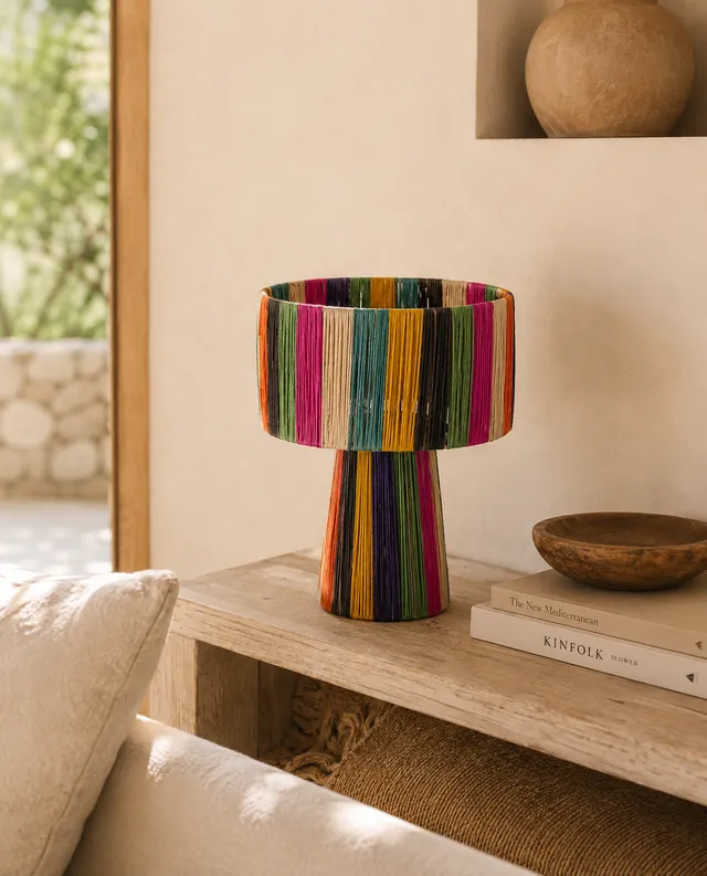 kbas-l-mpara-de-mesa-de-rafia-natural-colores-25x30 image 1