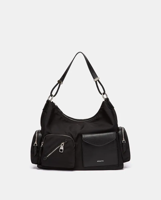 abbacino-bolso-de-hombro-hobo-negro-en-tejido-reciclado image 1