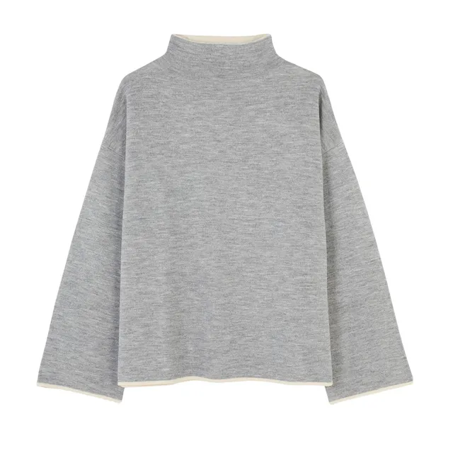 parfois-jersey-de-punto-reversible-con-cuello-alto-mujer-gris-talla-nica image 1