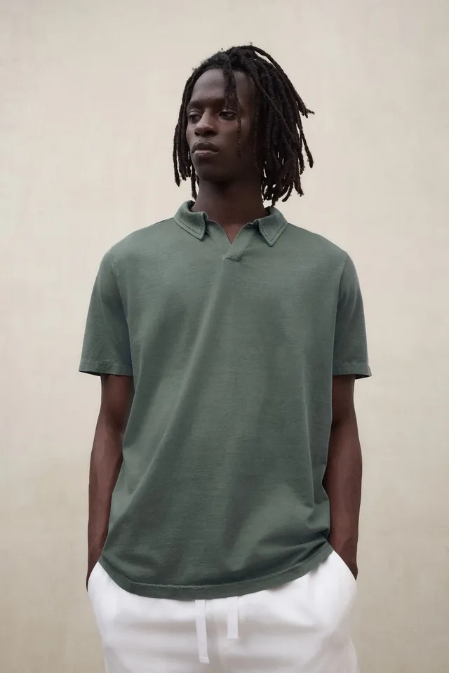 polo-ecoalf-enzo-verde-de-hombre-100-algod-n-reciclado-fit-regular-y-cuello-john image 1