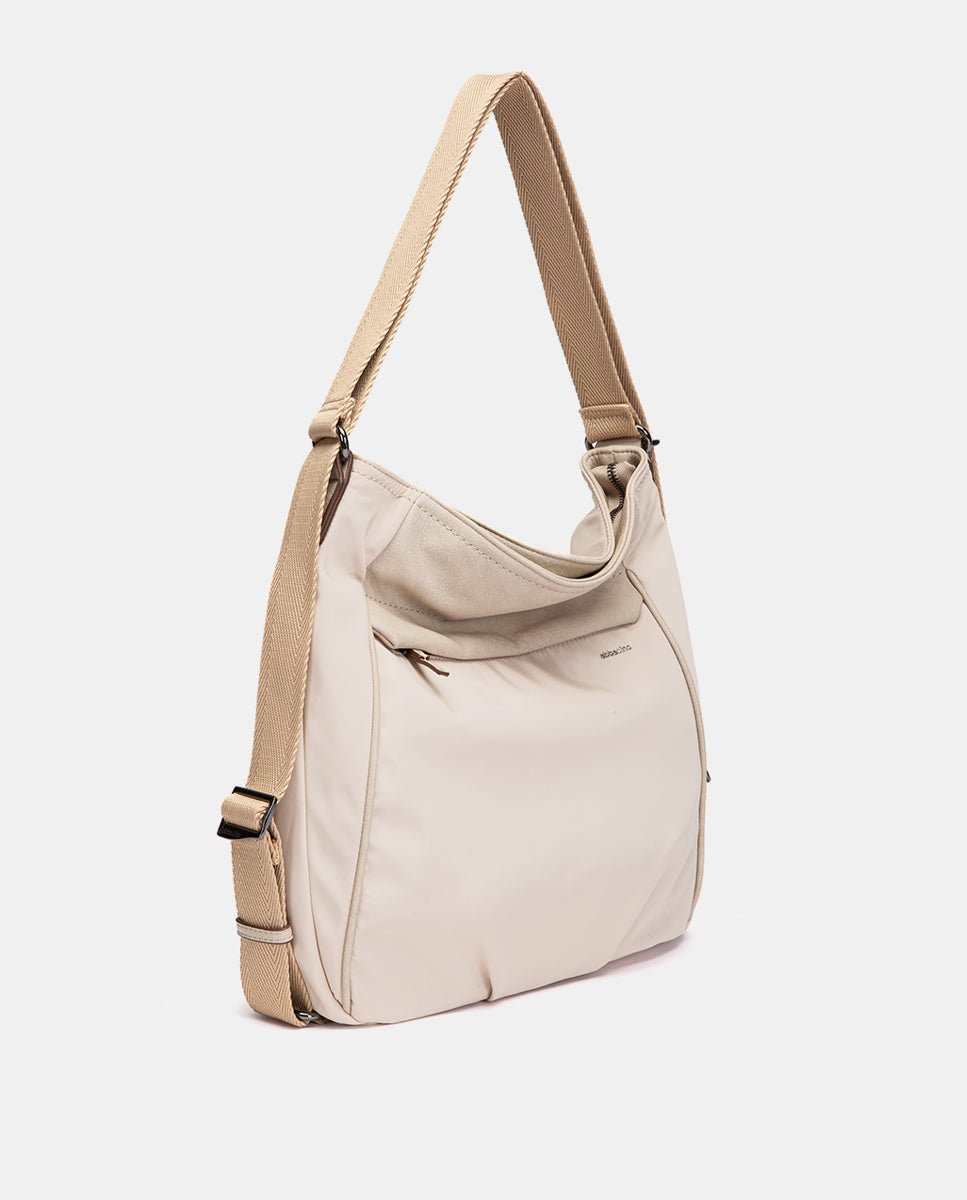 abbacino-bolso-multifuncional-beige-tejido-reciclado-2-en-1-mochila image 2