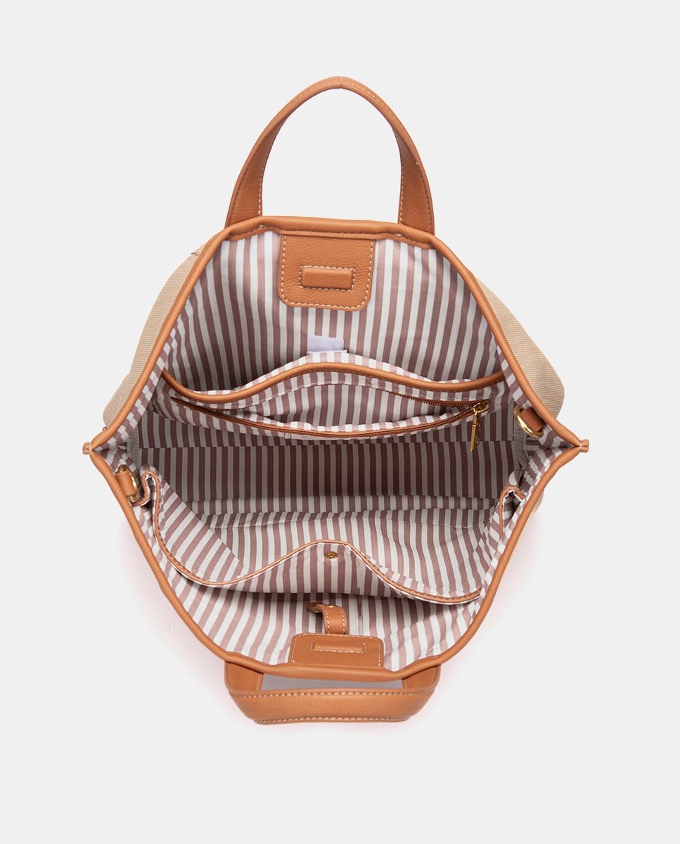 abbacino-bolso-shopper-camel-de-materiales-reciclados image 7