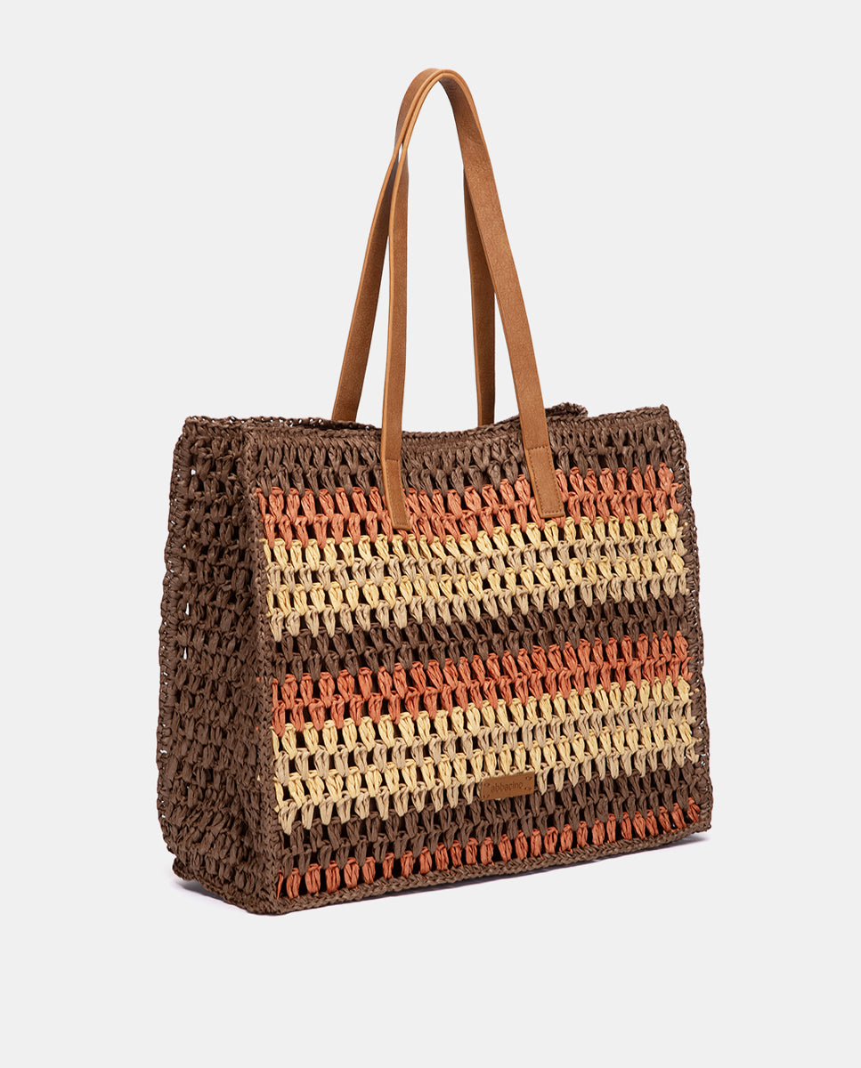 abbacino-capazo-rafia-a-rayas-cognac-shopper image 3