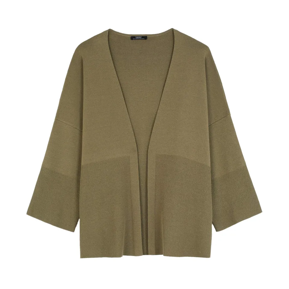 parfois-chaqueta-de-punto-abierta-caqui-mujer image 1