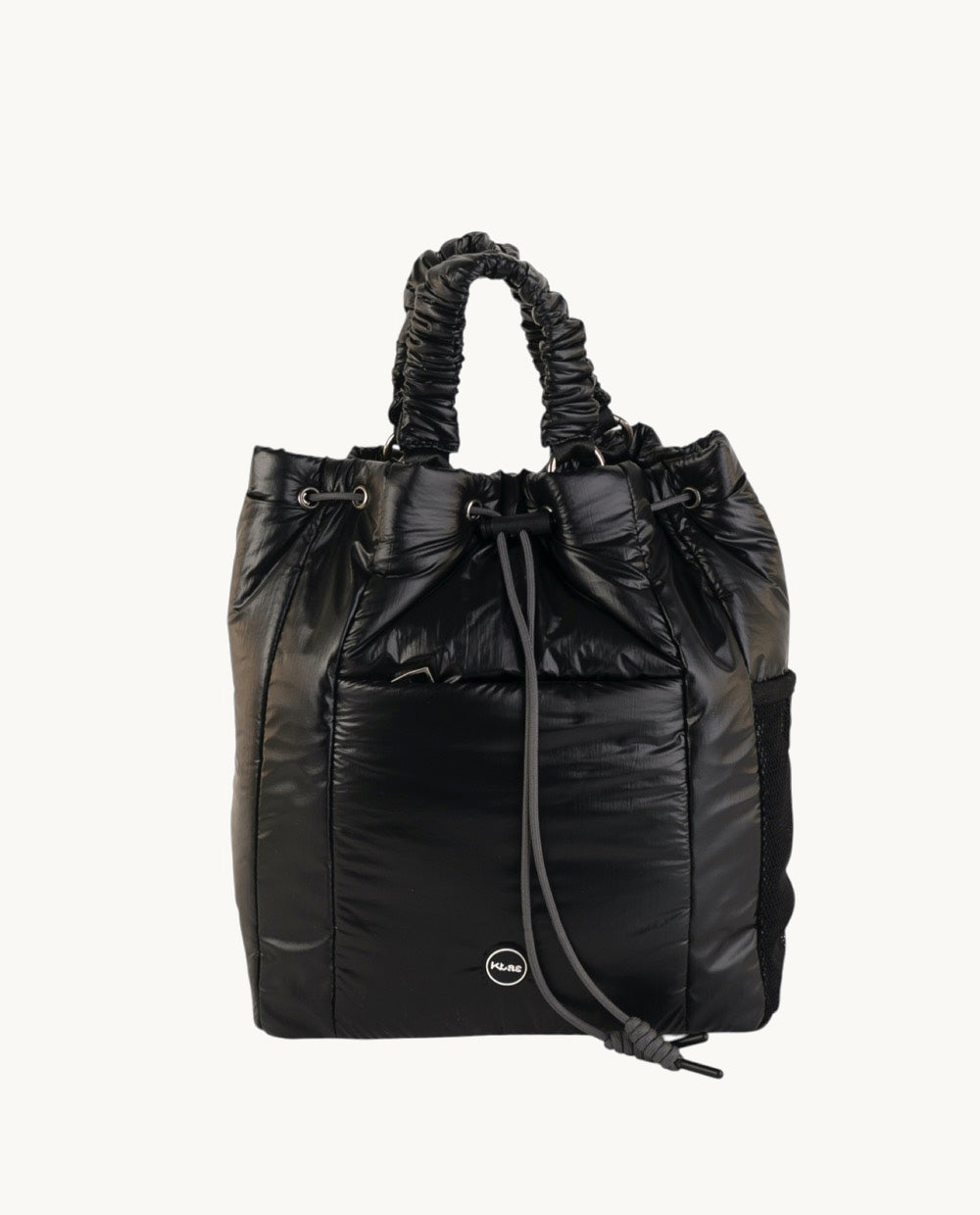 kbas-mochila-de-nylon-metalizado-negro-oi26-28-x-13-x-33-cm image 1