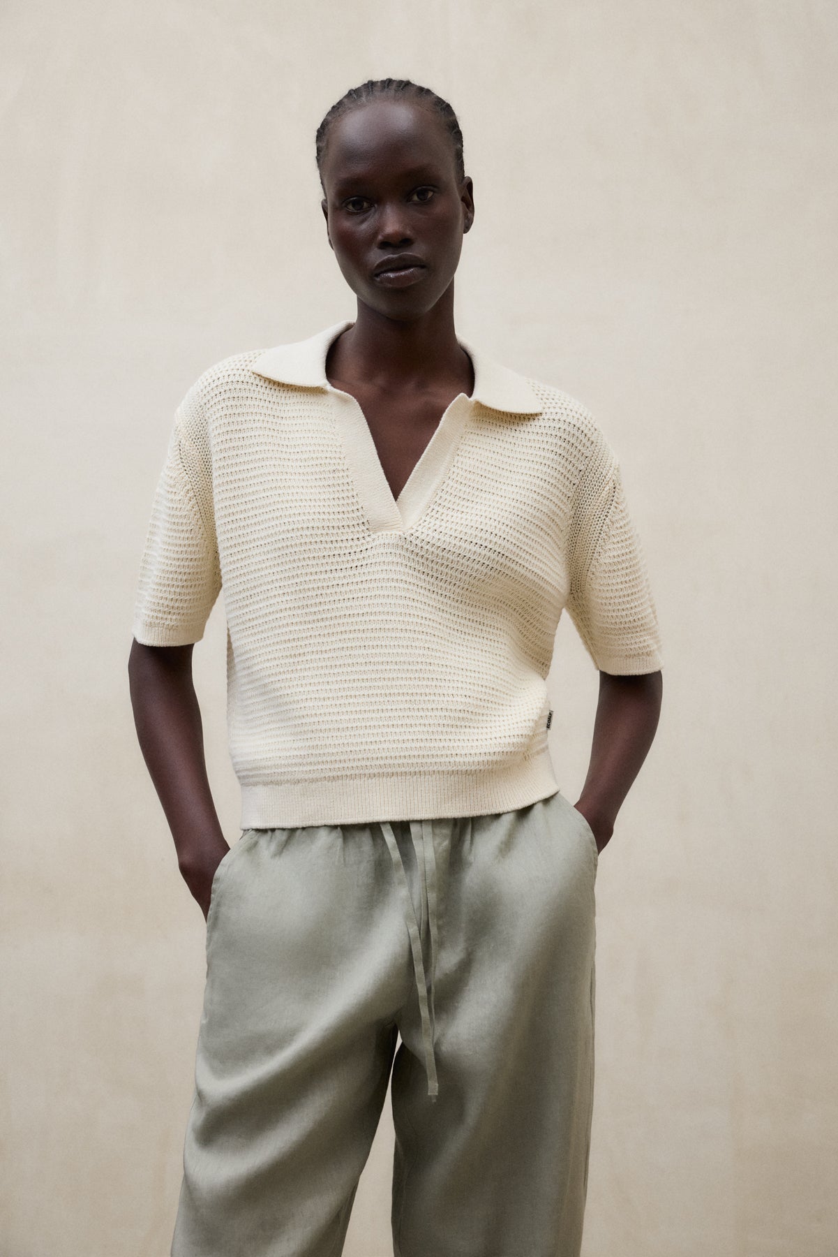jersey-anna-de-ecoalf-beige-55-algod-n-org-nico-fit-relajado image 2
