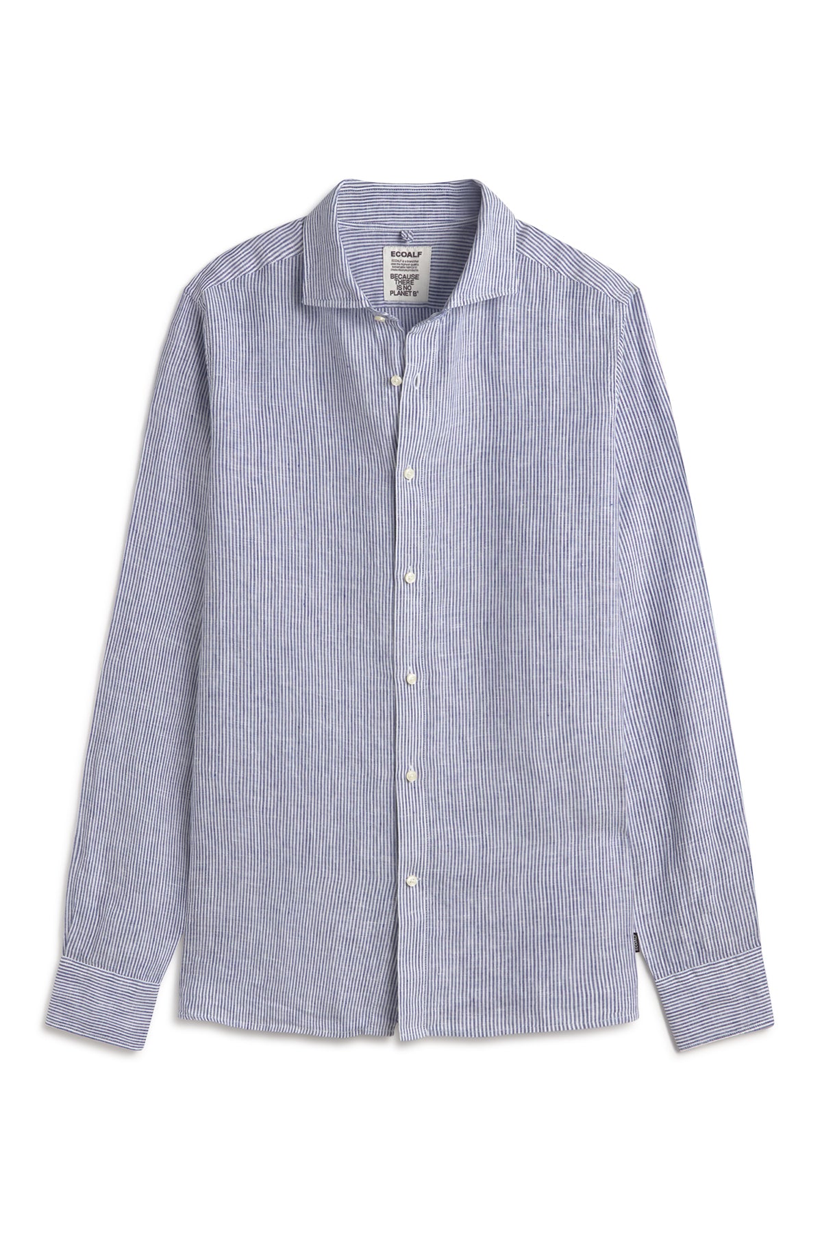 ecoalf-camisa-alfredo-de-lino-a-rayas-azul-marino-100-lino image 7