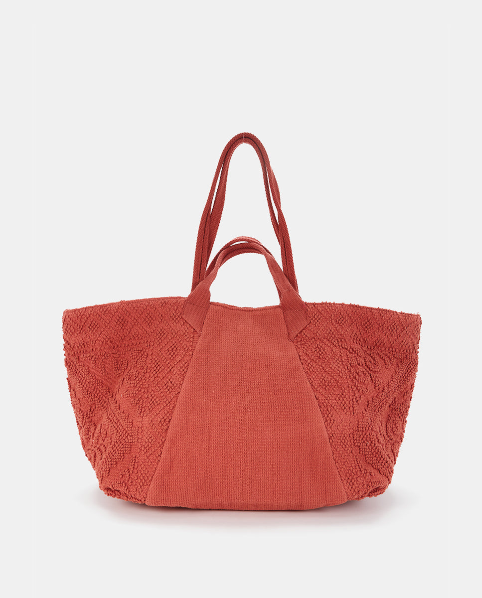 abbacino-bolsa-de-playa-algod-n-bordada-naranja image 3