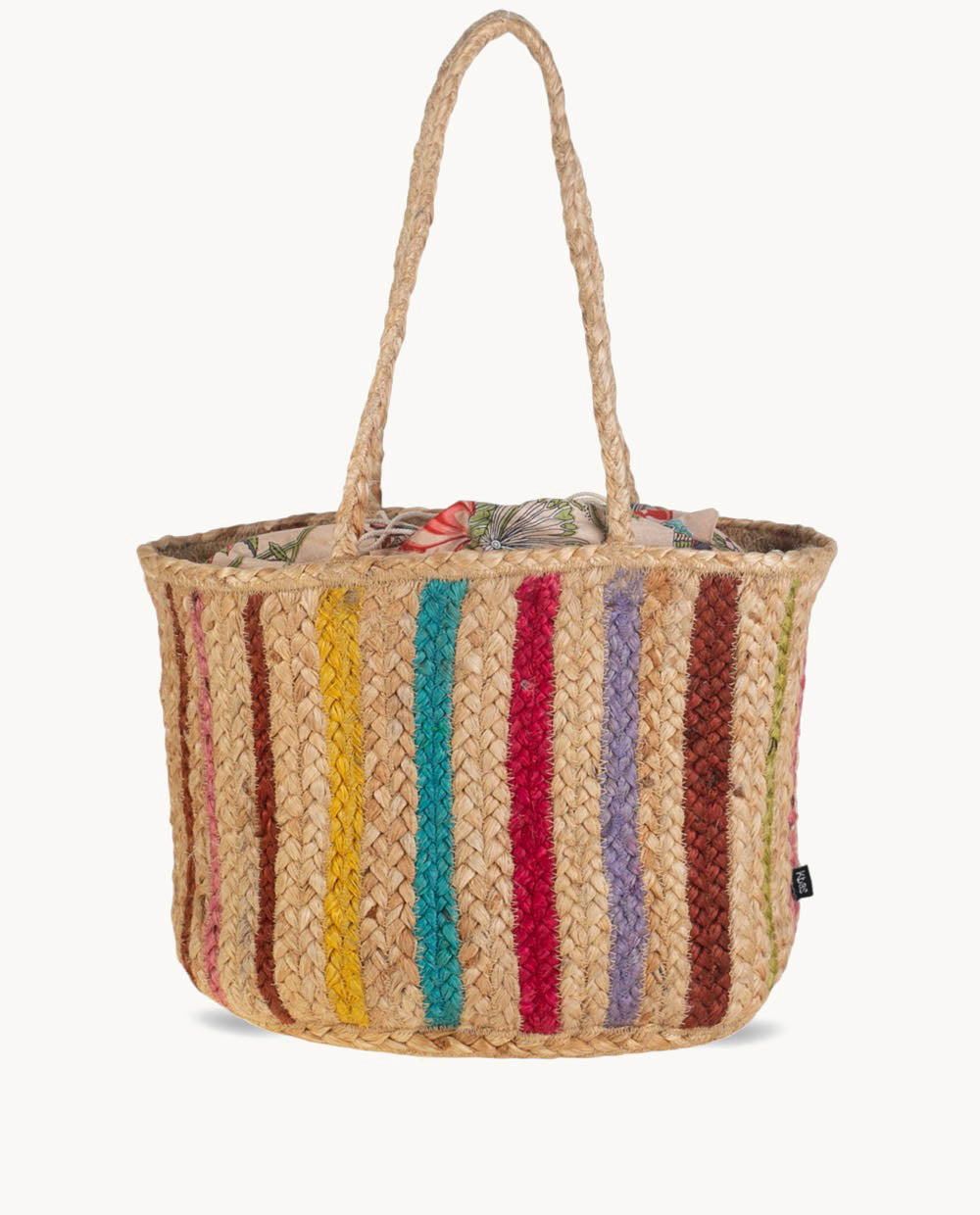 kbas-tote-de-yute-con-cierre-de-saco-multicolor-bolso-grande-ss26 image 1