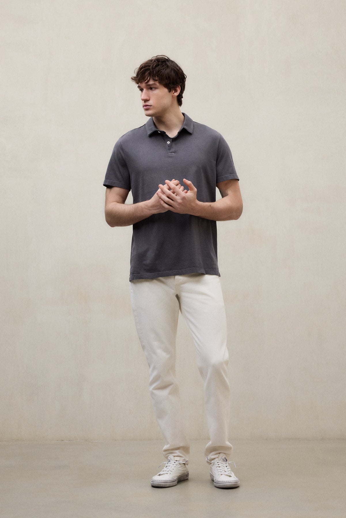 polo-ecoalf-theo-gris-oscuro-de-hombre-punto-jersey-de-algod-n-reciclado-fit-reg image 4