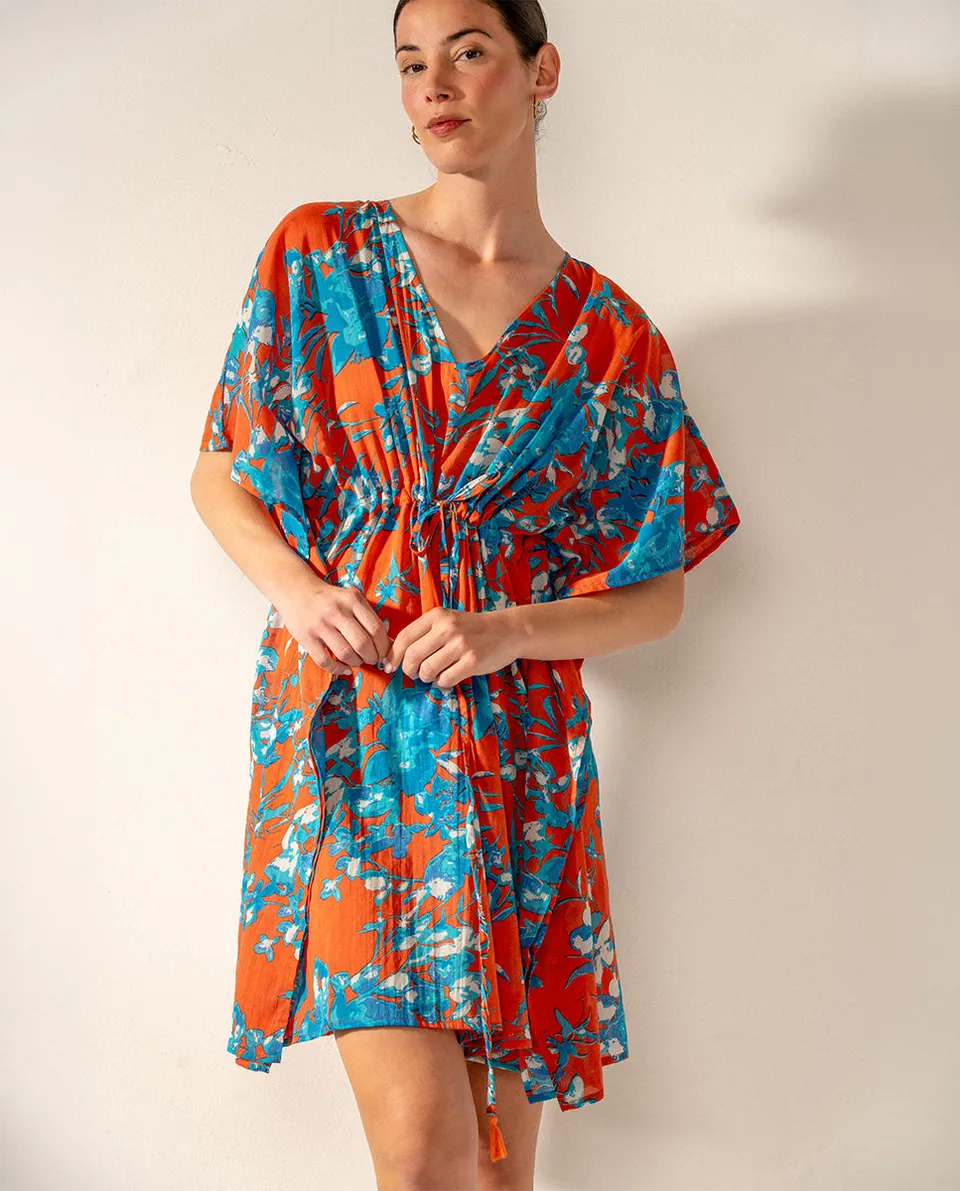 abbacino-caft-n-algod-n-floral-rojo-mujer image 1